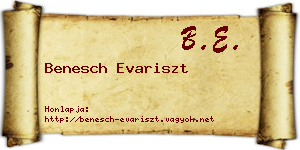 Benesch Evariszt névjegykártya